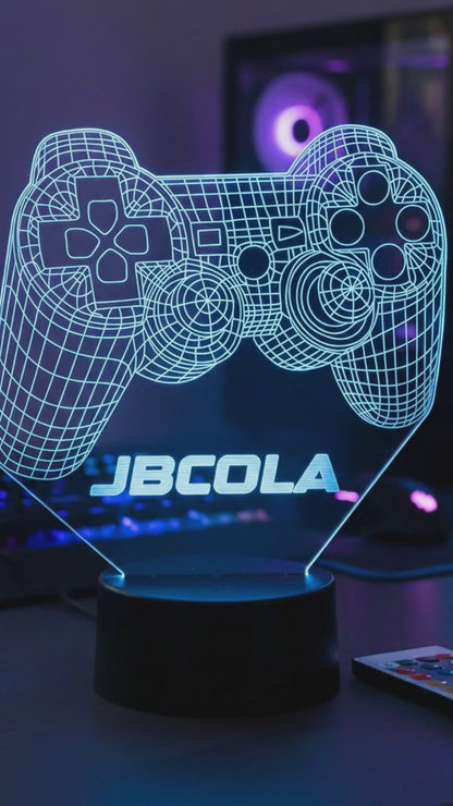 Lámpara LED Gamer Personalizada – Luz RGB con Nombre